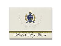 Signature Announcements Horlick High School (Racine, WI) Graduation Announcements, Presidential style, Elite package of 25 with Gold & Blue Metallic Foil seal