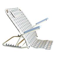 Adjustable Sit-up Back Rest with Armrest for Orthopedic Neck, Head and Lumbar Support, Polyester, PVC and Chromed Steel Frame,Beige