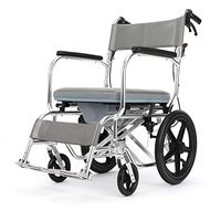 wheelchair Multiple Function Foldable Shower Bedside Commode Chair Padded Seat Commode Toilet Lightweight Rolling Shower Chair with Backrest and Armrests，for Elderly Handicapped and Disabled Users