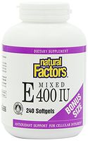 Natural Factors, Mixed Vitamin E 400 IU, Antioxidant Support for Cardiovascular and General Health, 240 softgels (240 servings)