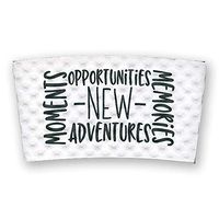 Unique, Recyclable, Printed Coffee Cup Sleeves, 30 Count (New Adventures)