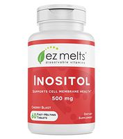 EZ Melts Inositol as Myo-Inositol for PCOS, 500 mg, Sublingual Vitamins, Vegan, Zero Sugar, Natural Cherry Flavor, 60 Fast Dissolve Tablets
