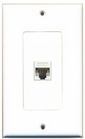 RiteAV - New Single Port Decorative Network Wall Plate - White (Tooless) F/F