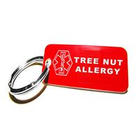 My Identity Doctor - Pre-Engraved Tree Nut Allergy Plastic Medical Alert ID Keychain, Small 2.25 x .79 Inch