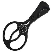 Personalized Visol Archibald Matte Black Stainless Steel Cigar Scissors with Free Laser Engraving ([B] Two Initials)