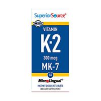 Superior Source Vitamin K2 300 mcg MK7 Tablets, 60 Count