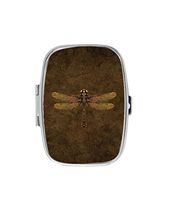 Steampunk & Gear Dragonfly Custom Fashion Style Rectangle Pill Box Silver Jewelry Box,Coin Purse