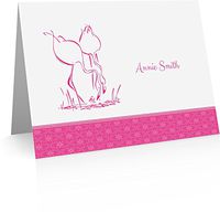 Personalized Flamingo Cards (40 Foldover Cards and Envelopes)