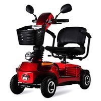 DONGBALA Electric Mobility Scooter, 4 Wheel Power Wheelchair Foldable Wheelchair 16Ah Lithium Battery 250W Motor with LED Headlights for Seniors Travel Shopping,Red