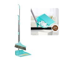 Hellofishly Broom and Dustpan Set, Upright Dustpan Sweep Set,Great Edge, Lightweight and Robust Dust Pan Set with Long Handle for Kitchen Home Room Office Lobby