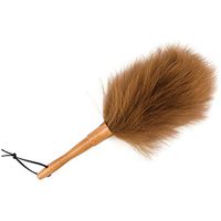 Sheepskin Lambswool Duster Natural Feather Duster for Cleaning Ceiling Fans, Window Blinds, Computer Screens,Keyboards,Bookshelves (Lambswool head : 7” x 6”, Brown)