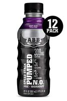 American Body Building (ABB) Speed Stack Pumped N.O., Pre-Workout Energy Shake, High Caffeine and Performance with Zero Sugar, Grape Flavored, Ready to Drink 22 oz Bottles, 12 Count