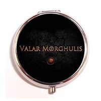 A Homim Game of Thrones Valar Morghulis Custom Round Silver Pill Box Pocket Medicine Tablet Holder Organizer Case for Purse