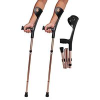 LMEIL Folding Aluminum Alloy Forearm Crutch, Underarm Crutches Folding Aluminum Hight Adjustable Lightweight Ergonomic Handles for Adult