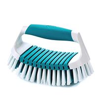 Joy Mangano MiracleClean Flexi-Curve All Purpose Heavy Duty Scrub Brush with Comfort Grip for Kitchen, Bathroom, Floor, Carpet and More (Teal, 1)