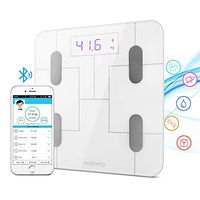 Body Fat Scale, HOMPO Bluetooth Digital Bathroom Smart Wireless Body Fat Analyzer Scale with Smartphone App & LED Display, Measures BMI, Body Fat, Muscle Mass, Water Weight, and Bone Mass