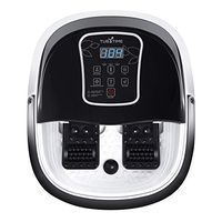 Foot Spa Bath Massager with Heat, 4 Pedicure Spa Motorized Rollers and Balls, Water Shower & Bubble Jets, Adjustable Time & Temper Setting Foot Spa Bath for Home