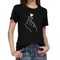 Meikosks Women's O-Neck Short Sleeve T Shirt Girls Print Tops Casual Blouse Cute Pullover