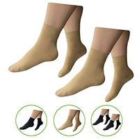 HealthyNees Closed Toe 15-20 mmHg Compression Foot Circulation Wide Ankle Sleeve (2 Pairs Beige, S/M)