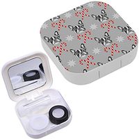 Portable Contact Lens Case Box Travel Kit Mirror + Bottle + Tweezers Container Holder [ French Bulldog Merry ]