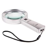 10x Magnifying Glass HD Lens Old Man Reading Handheld Hanging Lightweight Magnifier with LED Light, for Identification Wenwan Jewelry Coins LIXFDJ Vision Assisted Magnification