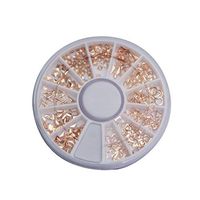 Nail Art,Putars Women Sexy 3D Nail Art Rhinestones Glitters Studs Acrylic Tips Decoration Manicure Wheel Gold