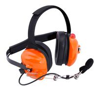 Rugged Radios H42-ORN Orange Behind The Head Two-Way Radio Headset with Dynamic Noise Cancelling Microphone, Push to Talk, and 3.5mm Input Jack for Music & MP3 Players