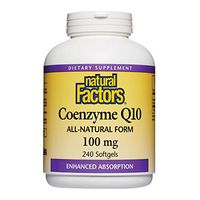 Natural Factors, Coenzyme Q10 100mg, CoQ10 Supplement for Energy, Heart and Antioxidant Support, Gluten Free, 240 softgels (240 servings)