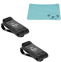 Chums Glasshopper Sunglass & Eyeglass Car Sun Visor Shade Clip Glasses Holder | 2pk Bundle + Cloth, Black