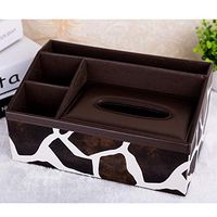 T-ZJHC Home Home Living Room Cute Tray Paper Napkin Coffee Table Remote Control Storage Box, Deer Skin Trapezoid
