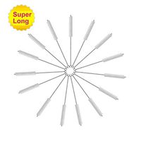 Vencetmat Drinking Straw Cleaning Brushes Set 10.5" Extra Long 11mm Extra Wide Pipe Tube Cleaner Nylon Bristles Stainless Steel Handle 15 Pcs