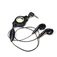 Alcatel Jitterbug Smart Compatible Retractable Headset Handsfree Mic Dual Earbuds Earphones Earpieces Wired Headphones 3.5mm [Black]