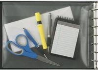 ABC Vinyl Pouch Bill Keeper Pocket for 7 Ring Binders, 13 x 9 1/2", Clear