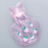 Portable Cartoon Hot Water Bottles Hand Po Warm Water Bottle Cute Mini Transparent Small Hand Warmer Water Storage Bag@Strawberry