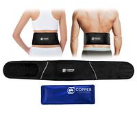 Copper Compression Ice Pack Back Wrap for Men and Women. Guaranteed Highest Copper Back Brace Support Belt. Reusable Rapid Cold or Hot Packs. Relief Fit Therapy Lower Lumbar, Sciatica, Herniated Disc