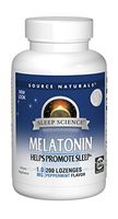 Source Naturals Sleep Science Melatonin 1 mg Peppermint Flavor - Helps Promote Sleep - 200 Lozenge Tablets