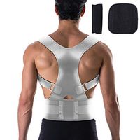 MEDCorrect Back Brace Posture Corrector for Women & Men | Fully Adjustable Posture Brace | Back Straightener Posture Corrector Relieves Upper Back & Shoulder Pain (White, M)