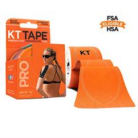 KT Tape Pro Kinesiology Therapeutic Sports Tape, 20 Precut 10 inch Strips, Blaze Orange, Latex Free, Water Resistance, Pro & Olympic Choice