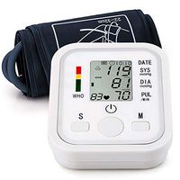 Blood Pressure Monitor Voice Broadcast Automatic Arm High Blood Pressure Monitors Portable LCD Screen Irregular Heartbeat Monitor with Adjustable Cuff and Storage Bag Powered by Battery -White