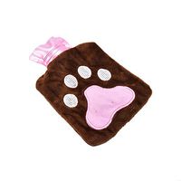 Mini Hot Water Bag,Pocket Hand Wamer Hot Water Bottle Water-Filling Lovely Cartoon Plush,Bear'spaw