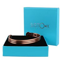 SISTO-X Slim Magnetic Bangle/Bracelet Elegant Antique Copper Design by Sisto-X® Health Rare Earth Ndfeb 6 Magnets