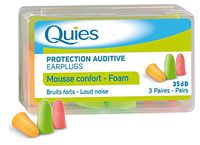 Quies Rubber Foam Ear Plugs - 3 pairs - Colour: Disco