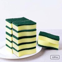 Yocada Cleaning Scrub Sponge Heavy Duty Multi-Use Non-Scratch Anti-Grease Reusable for Kitchen Household Dish Pan Pot Bathroom Green 12 Pack 3.15 x 9.92 x 8.03 IN