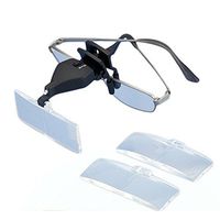 CoCocina MG19157-2 1.5X 2.5X 3.5X LED Light Eye Glasses Low Vision Clip Magnifying Glass Loupe with LED Light