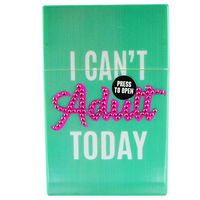 Rhinestone Bling Encrusted Hard Box for Full Pack of Cigarettes, Cigarette Case - I Can't Adult Today