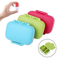 Small Pill Box Supplement Case for Pocket or Purse,3 Removable Compartments Travel Medication Carry Case,for Daily and Travel Use(3 Colors)