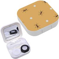 Portable Contact Lens Case Box Travel Kit Mirror + Bottle + Tweezers Container Holder [ Ants Circles ]