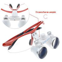 Alkita 3.5X420mm Surgical Medical Binocular Loupes Lab Head Dental Magnifier (Red)