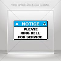 Sticker Decal Notice Please Ring Bell For Service Tablet Laptop Waterproof S (7 X 4.06 In)
