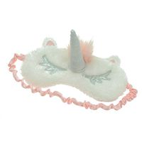 HXINFU Cute Sleeping Eye Mask Plush Unicorn Sleep Mask For Girls Sleep Blinders Sliver